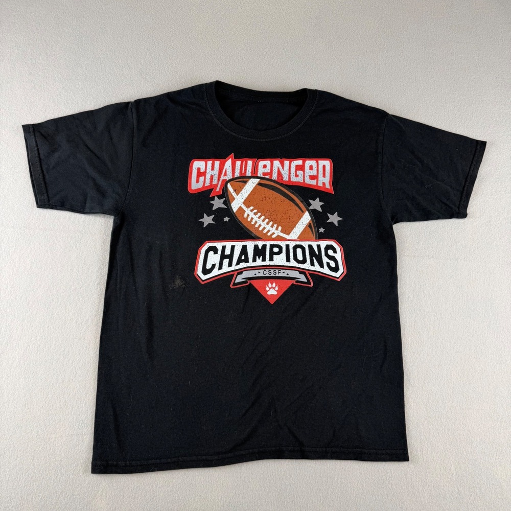 Challenger Champions CSSF Cortez Football Graphic T-Shirt Mens Small Black